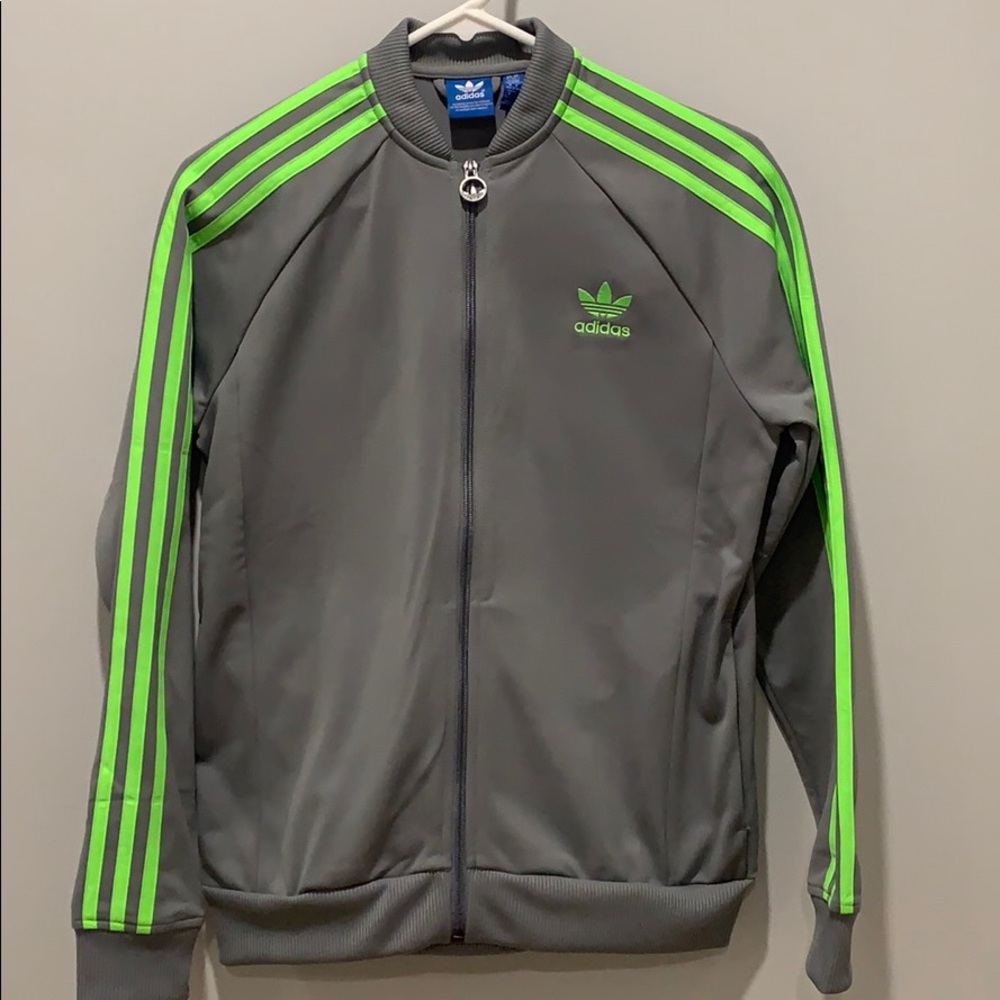 Adidas Originals Classic Jacket Gray/Neon green